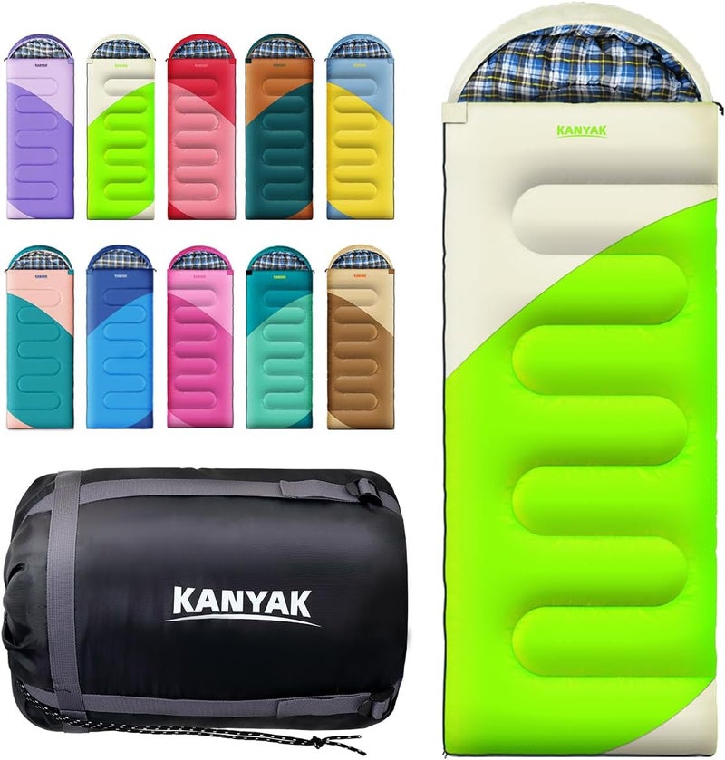 Kanyak Camping Sleeping Bag, 32℉ Sleeping Bags for Adults Kids Teens Cold Weather Warm Sleeping Bag Winter for 3-4 Season Camping, Camping Gear Equipment, Traveling, and Outdoors - Image 1
